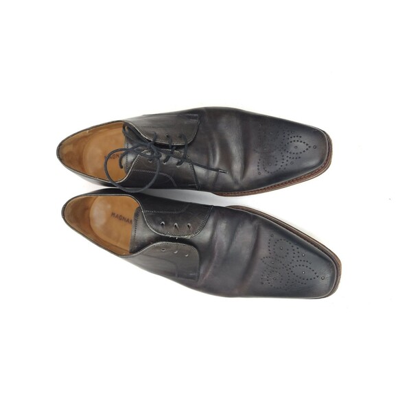 Magnanni Gerardo Dress Shoes Men\'s 9.5 M Brown Gray Derby Medallion Leather main image 4